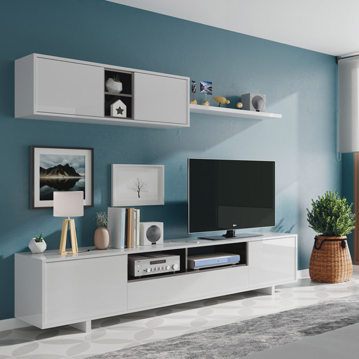 Mueble Salón Varys 200x46x41 Cm Blanco Brillo