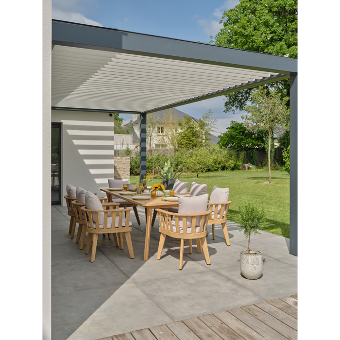 LISO - Ensemble repas de jardin 8 places - Acacia