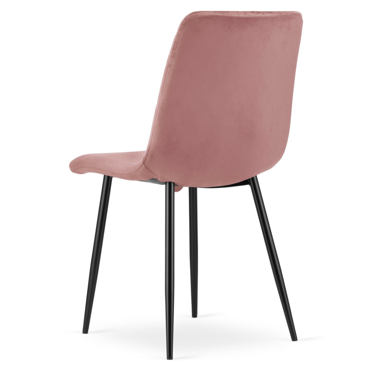 Set di 2 sedie Turin in velluto rosa con gambe nere