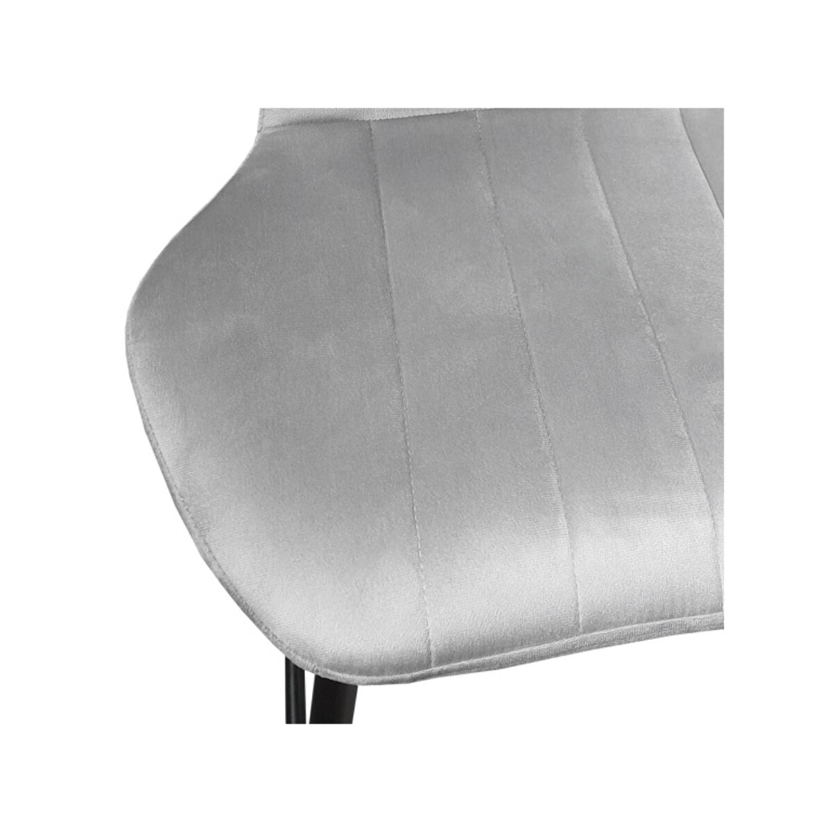Chaise haute en velours capitonné avec dossier - 3 coloris - VICTOR