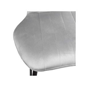 Chaise haute en velours capitonné avec dossier - 3 coloris - VICTOR