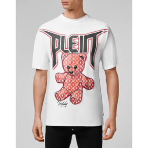 PHILIPP PLEIN T-shirt Round Neck SS Spray Effect Print Teddy Bear