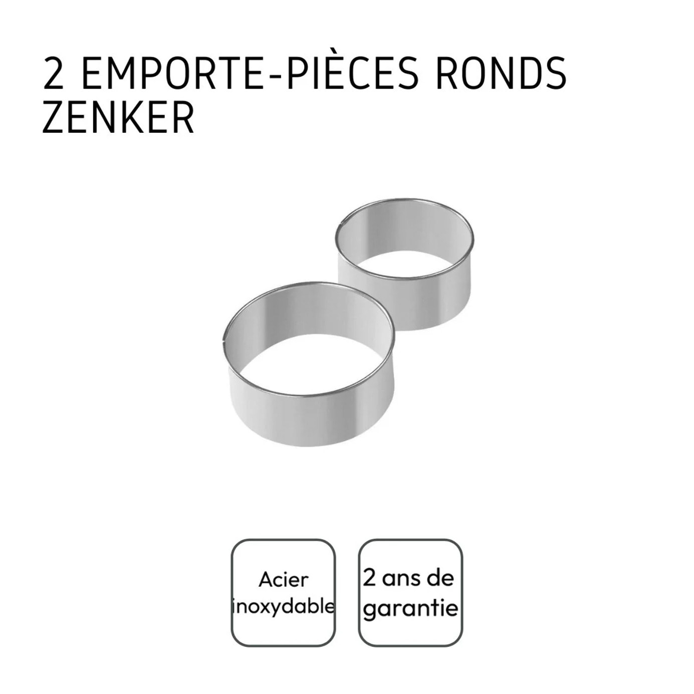 Lot de 2 emporte-pièces ronds pour beignet Zenker Emporte-pièces