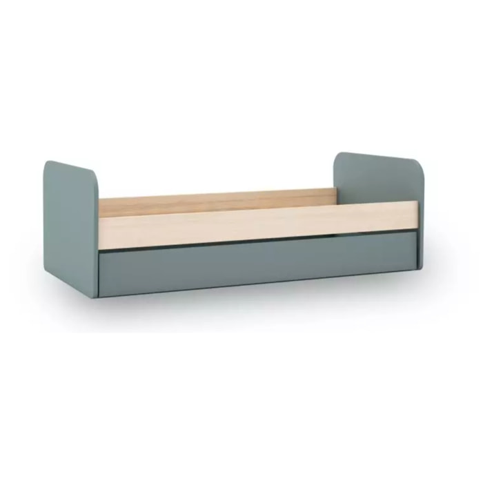 Cama doble juvenil Misty Breeze Verde Salvia - Oak Soft