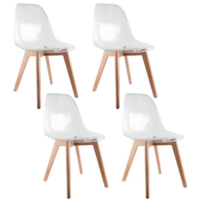 Chaise Scandinave Transparente - Lot De 2
