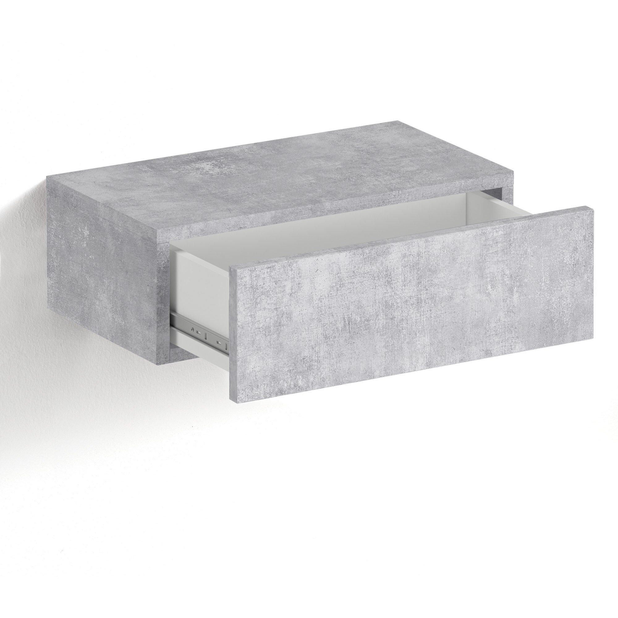 Tomasucci Table de chevet / tiroir suspendu MAK CEMENT Gris