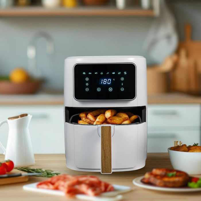 freidora de aire 1800w 6.9l 8 programas de cocción, con revestimiento cerámico - temporizador hasta 30 min