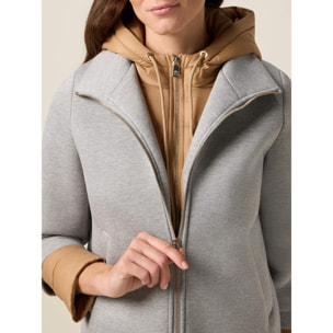 Oltre - Chaqueta bimaterial combinada - Gris