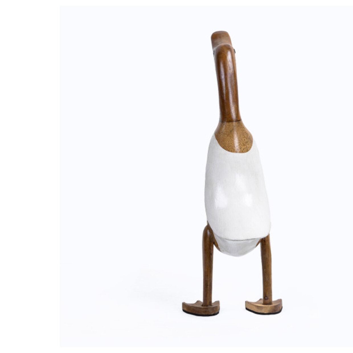 Statue H. 40 cm canard maillot blanc en bois de teck - DUCK