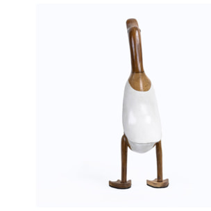 Statue H. 40 cm canard maillot blanc en bois de teck - DUCK