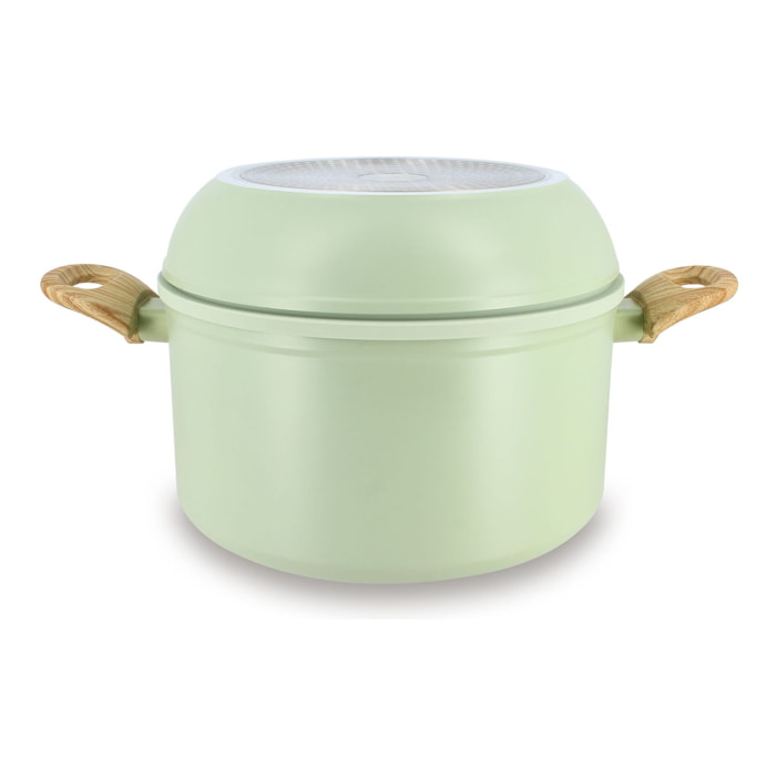 Batterie de cuisine amovible 8 pièces céladon en aluminium recyclé COLORAMA