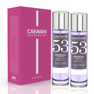 Caravan fragancias - caja de regalo con 2 perfumes nº53 de 150 ml, para hombre