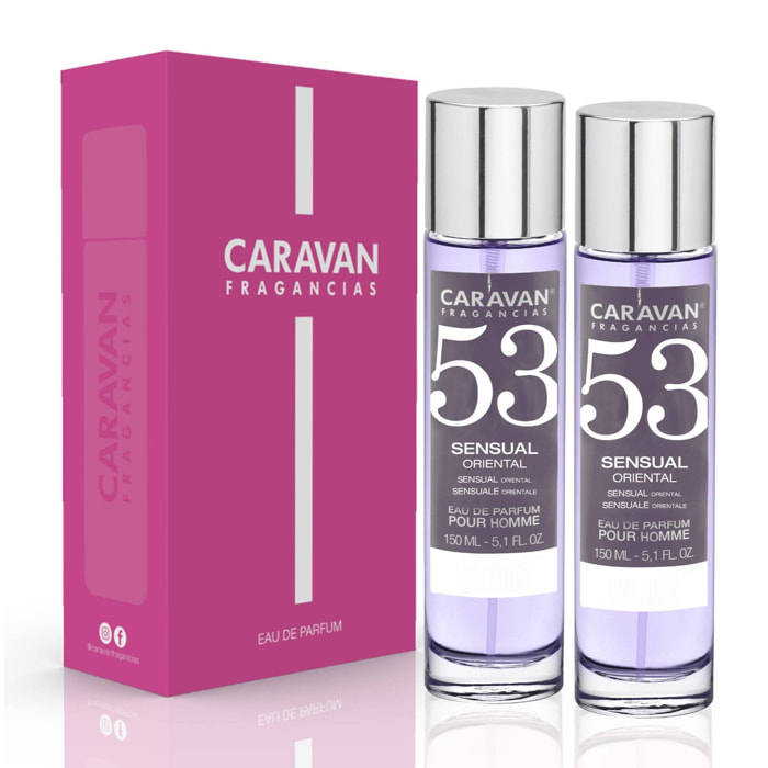 Caravan fragancias - caja de regalo con 2 perfumes nº53 de 150 ml, para hombre