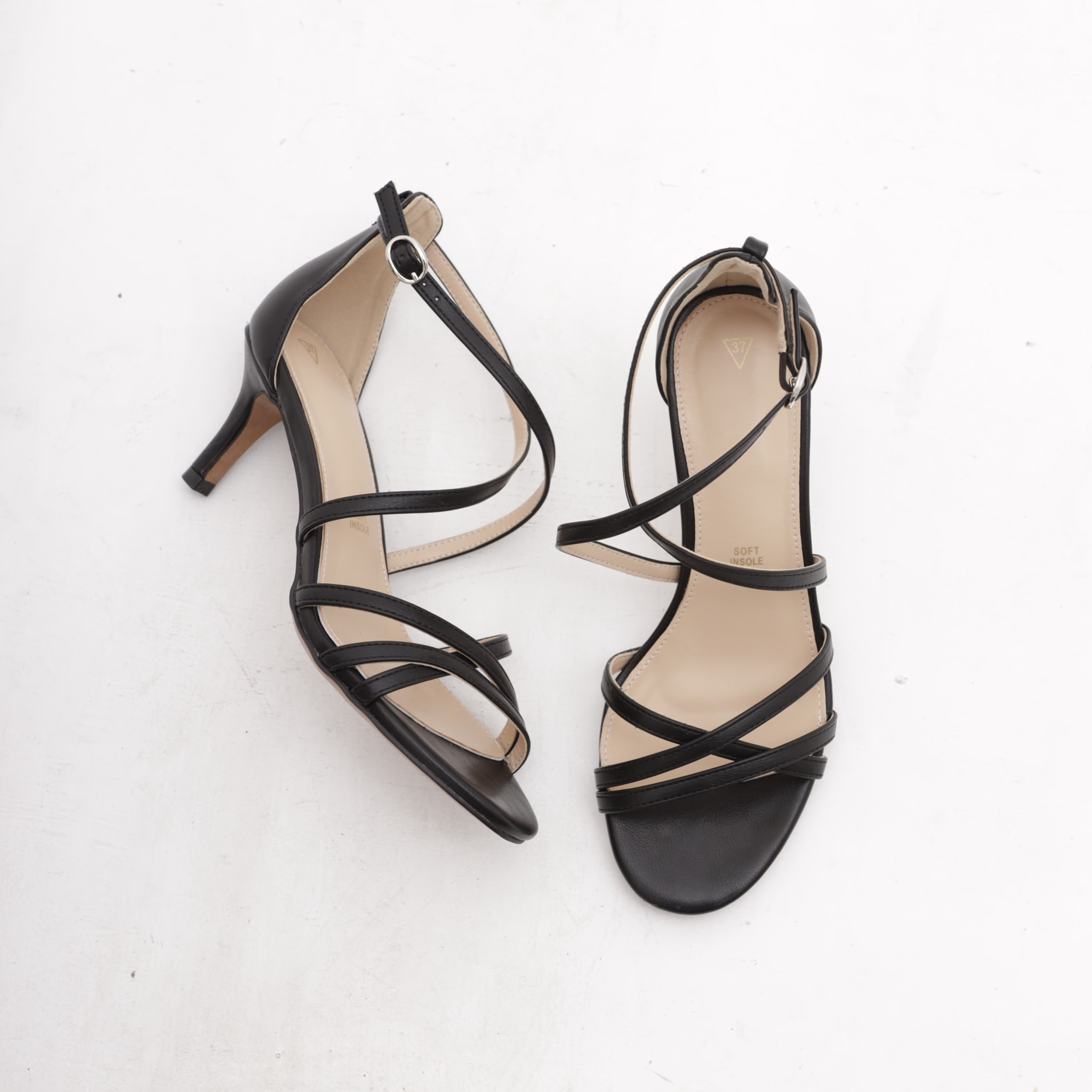 SANDALO FASCETTE INCROCIATE CHOCOLA' NERO