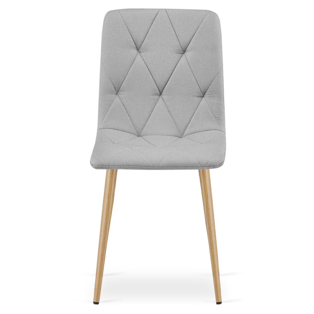 Sedia Libra in tessuto grigio chiaro con gambe effetto legno