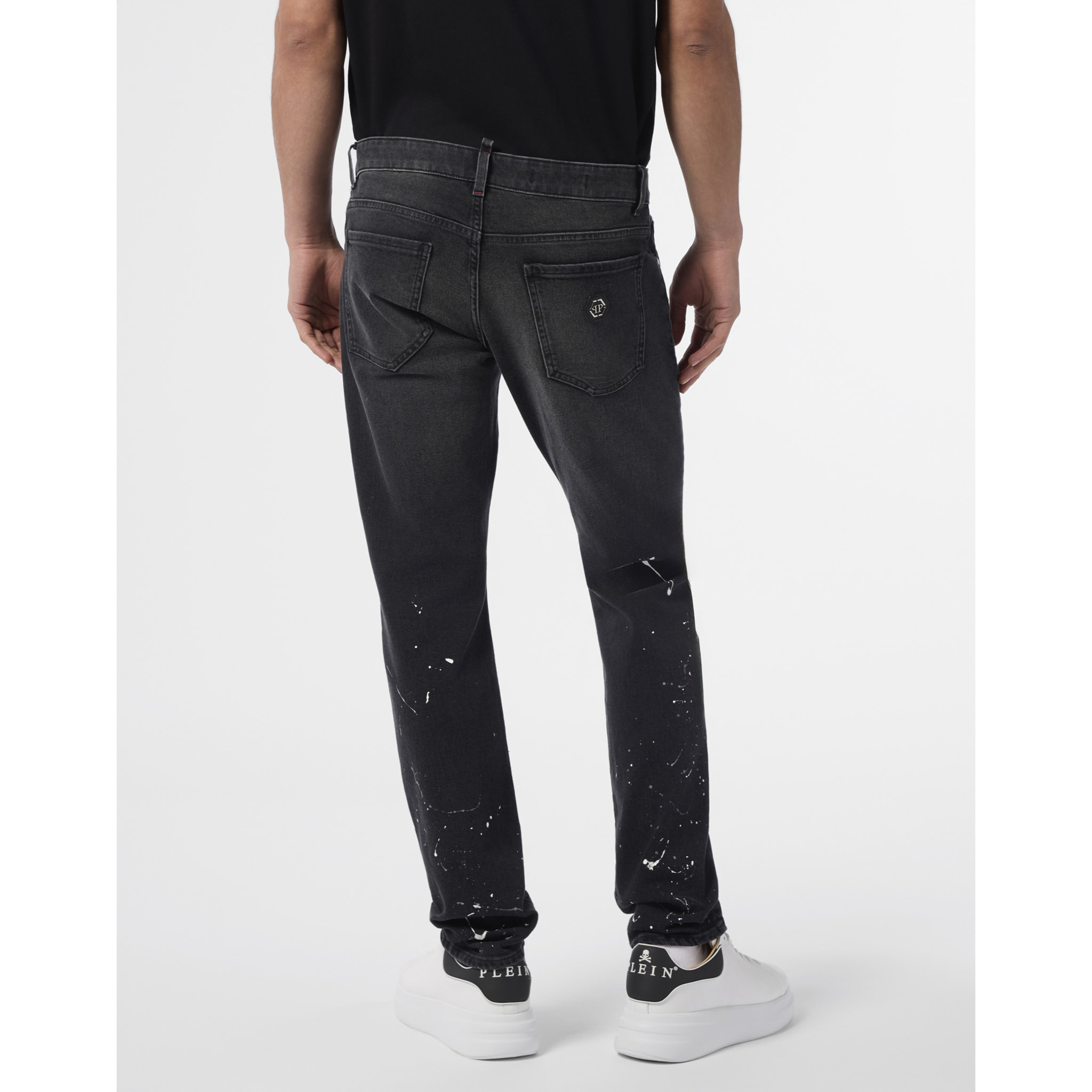 PHILIPP PLEIN Super Straight Cut Jeans Paint