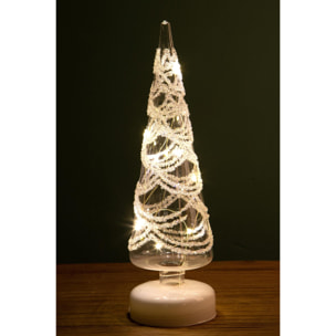 Albero Cono Con Led 46 Cm - Pezzi 2 - 9X46X9cm - Colore: Incolore - Bianchi Dino - Articoli Natalizi