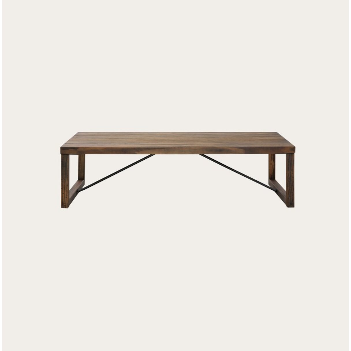 Table basse Zenga -bois massif d'araucaria-couleur nogal 120 x 33 x 70 cm