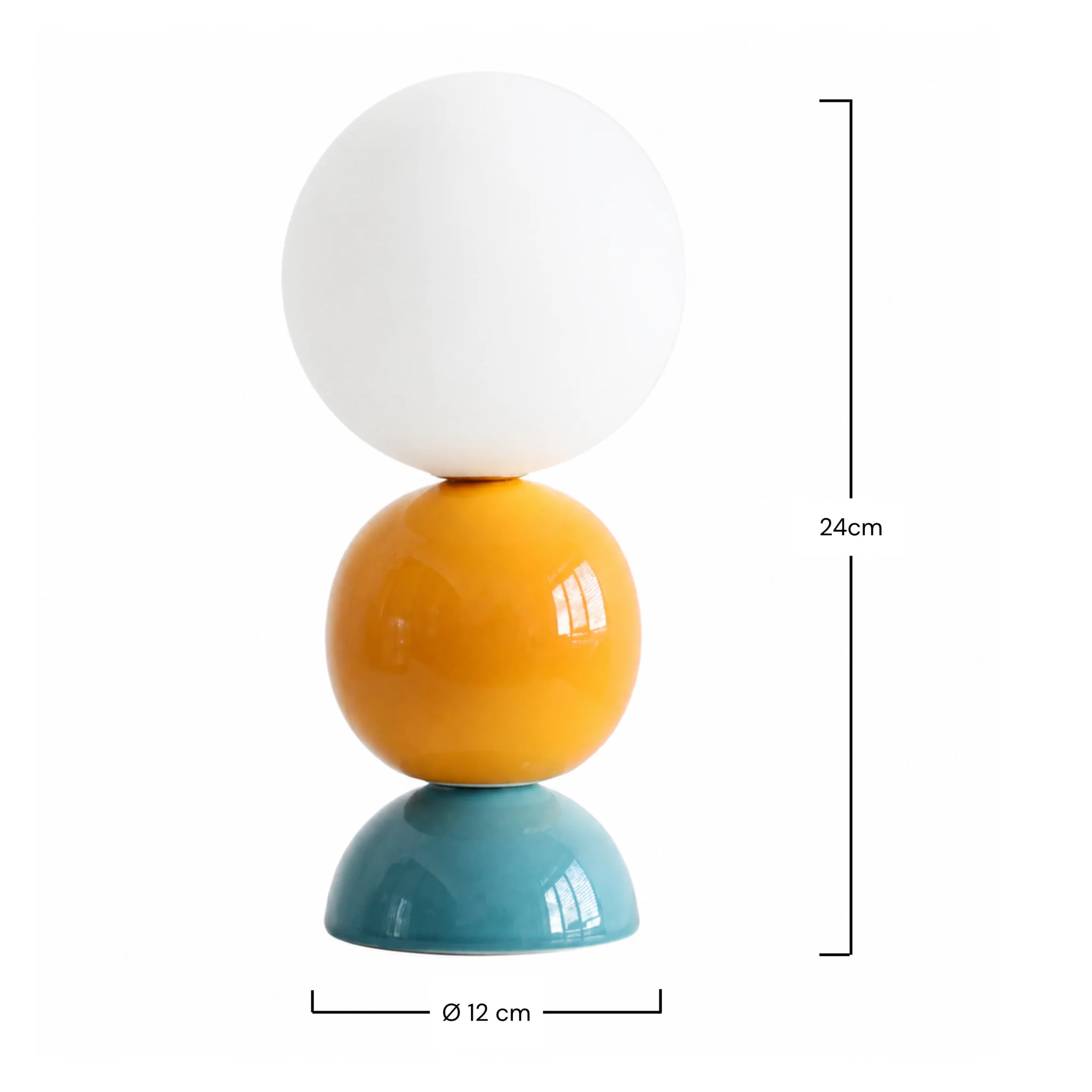 Lampe à poser en céramique bleu et jaune - Pili