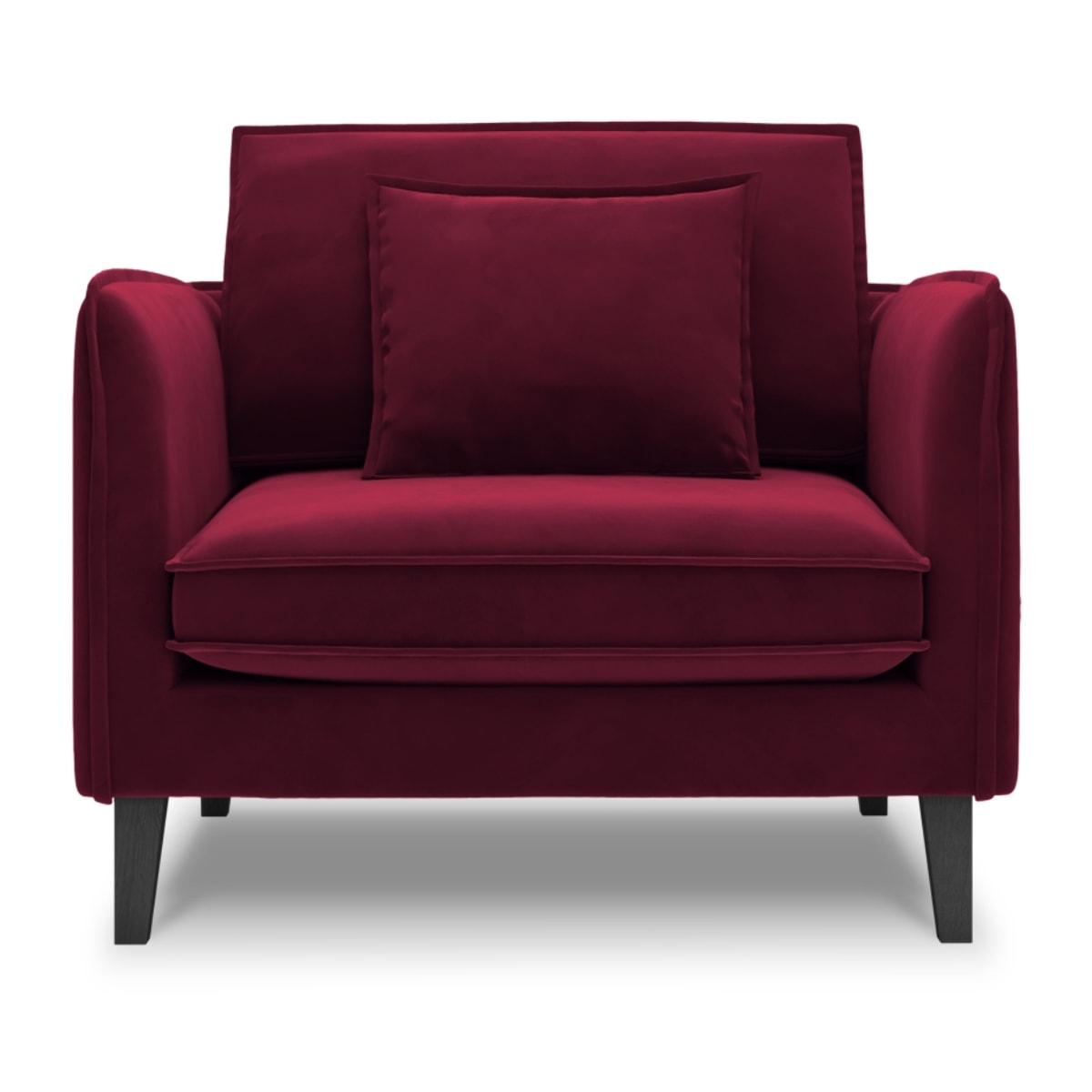 Fauteuil xl "Provence" en velours rouge foncé