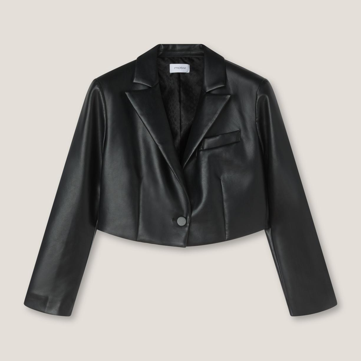 Motivi - Chaqueta spencer de piel sintética - Negro