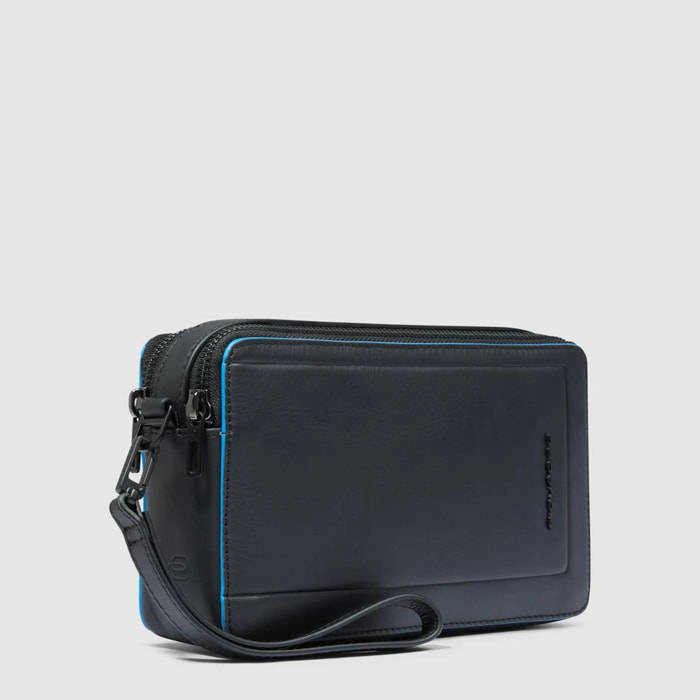 Piquadro Pochette in pelle a due scomparti con polsiera rimovibile