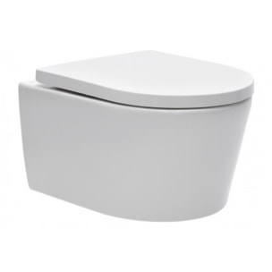 Pack WC Bâti-support V-Fix Core + WC SAT sans bride et fixations invisibles + Plaque, Blanc brillant (V-FixSATrimless-1)