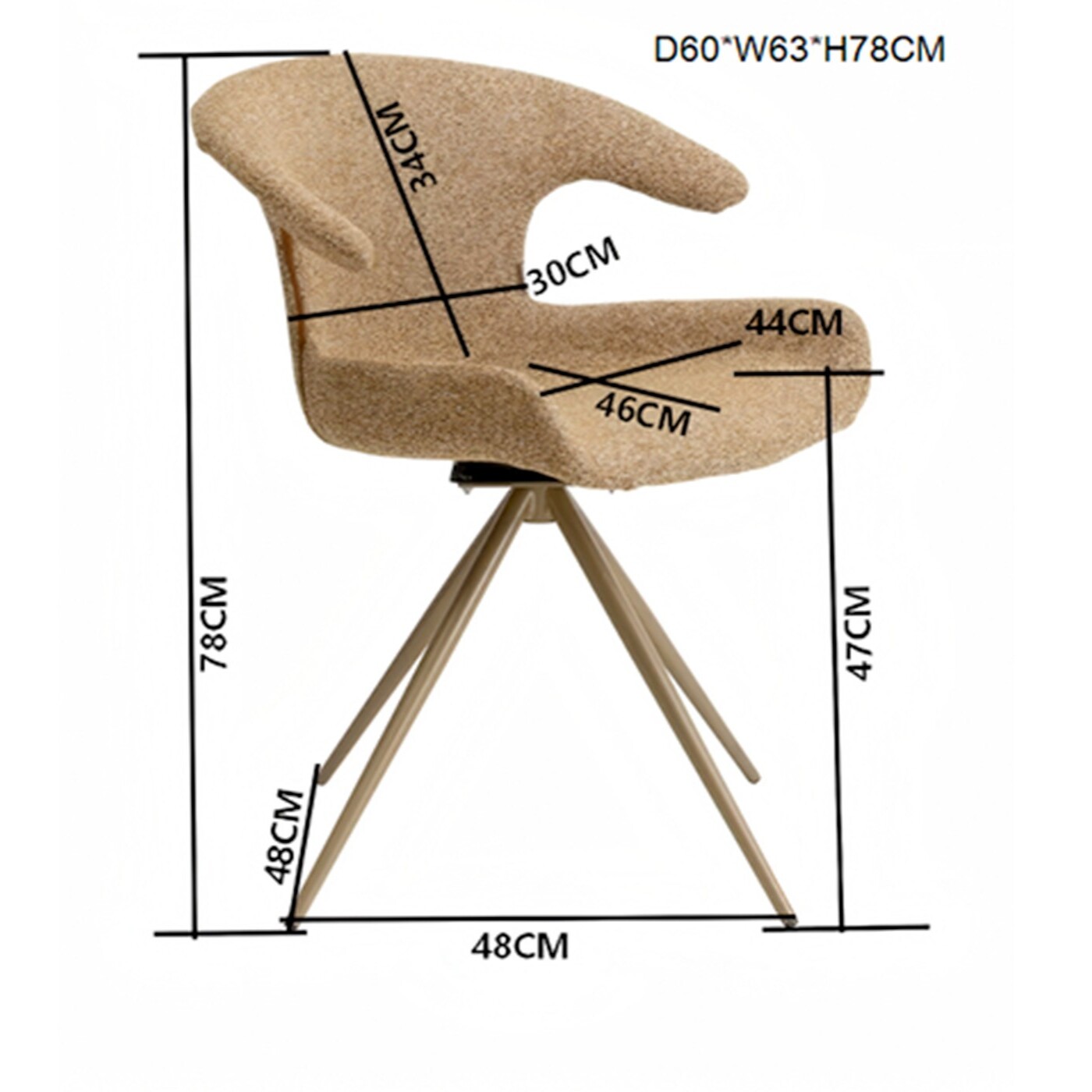 Chaise pivotante avec accoudoirs Golo Kare Design