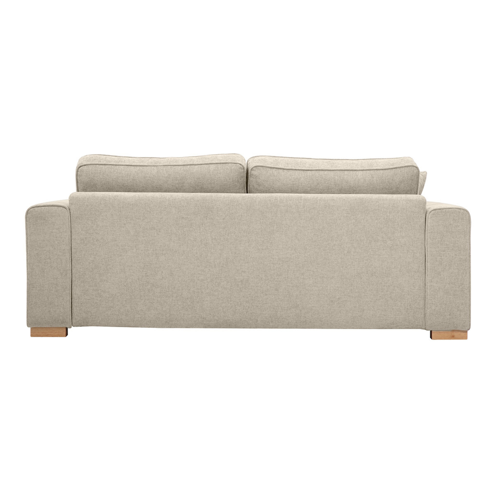 Canapé design 3 places en tissu effet velours texturé beige PEPPER