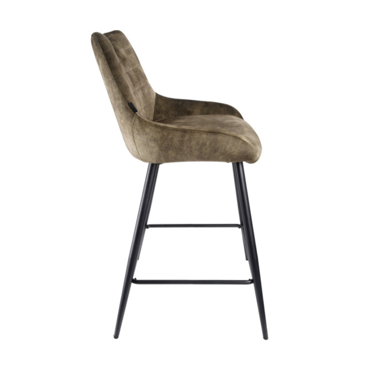 Chaise de bar en velours avec poignée et pieds en métal - ROSA 2
