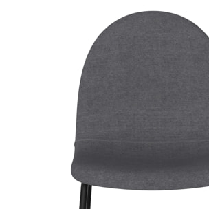 Lot de 2 chaises pour îlot central en tissu gris foncé 63 cm - Léna