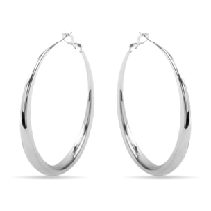Pendientes de 54mm de diámetro acabados en rodio