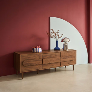 Meuble TV vintage décor bois 3 portes 150cm JULIANA