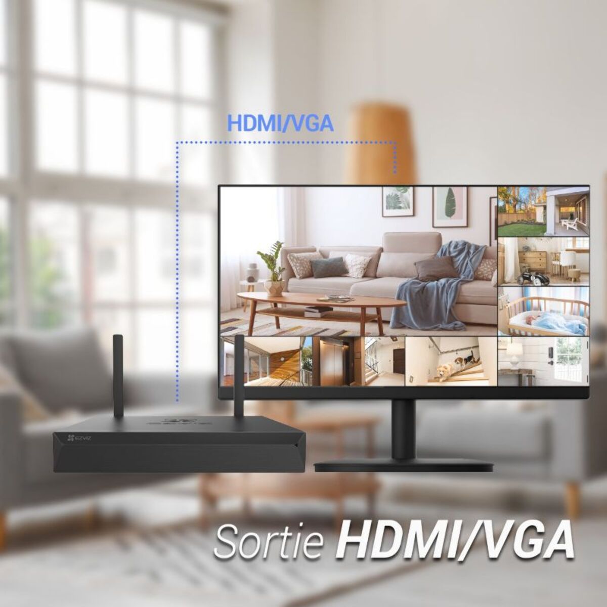 Caméra de surveillance EZVIZ NVR H5S+ 4 caméras extérieures H3C 2K+