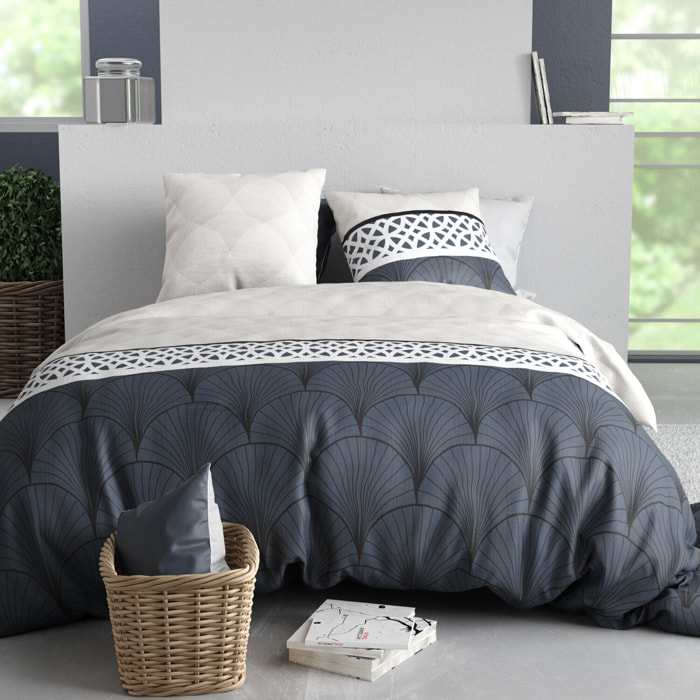 Parure housse de couette imprimé 100% coton - arcadia