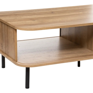 Table basse 2 portes "Colva" beige 120x60cm