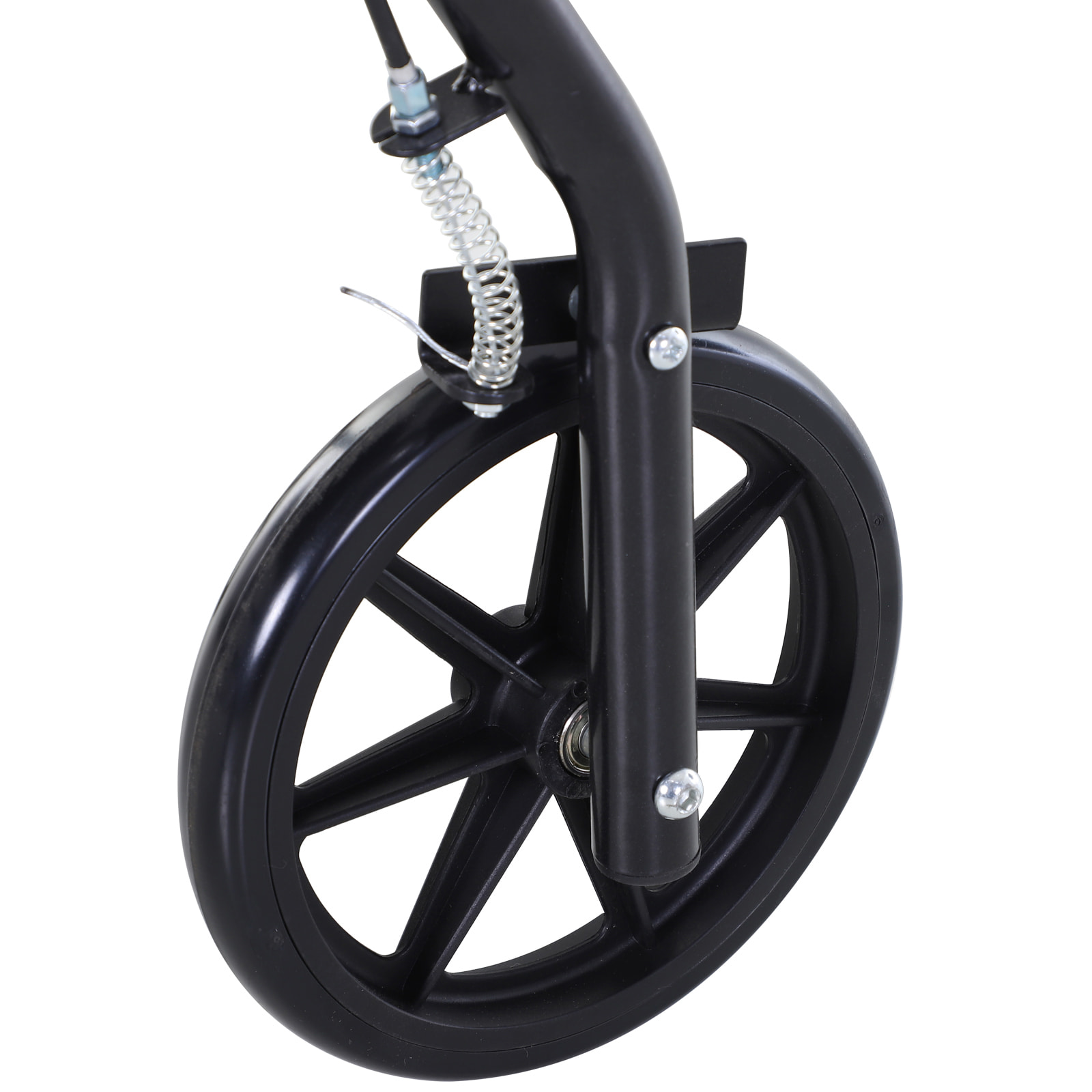 HOMCOM Andador para Ancianos Plegable, Andadores Adultos para Personas Mayores con Asiento Acolchado y 4 Ruedas, Mango Ergonómico Ajustable en Altura, Frenos de Maneta, Cesta, Reposapiés, Negro