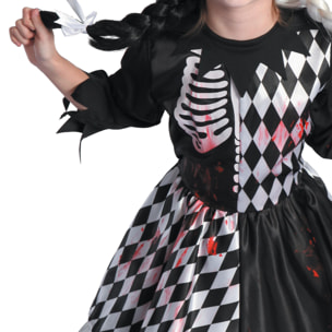 Horror Jester Girl Costume Halloween Giullare Orrore Bambina