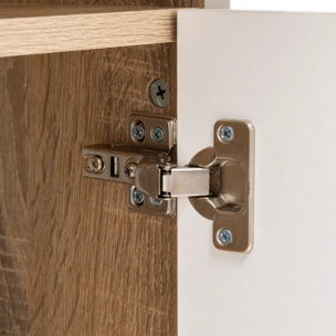 Ilot de cuisine effet bois naturel blanc 90x110cm