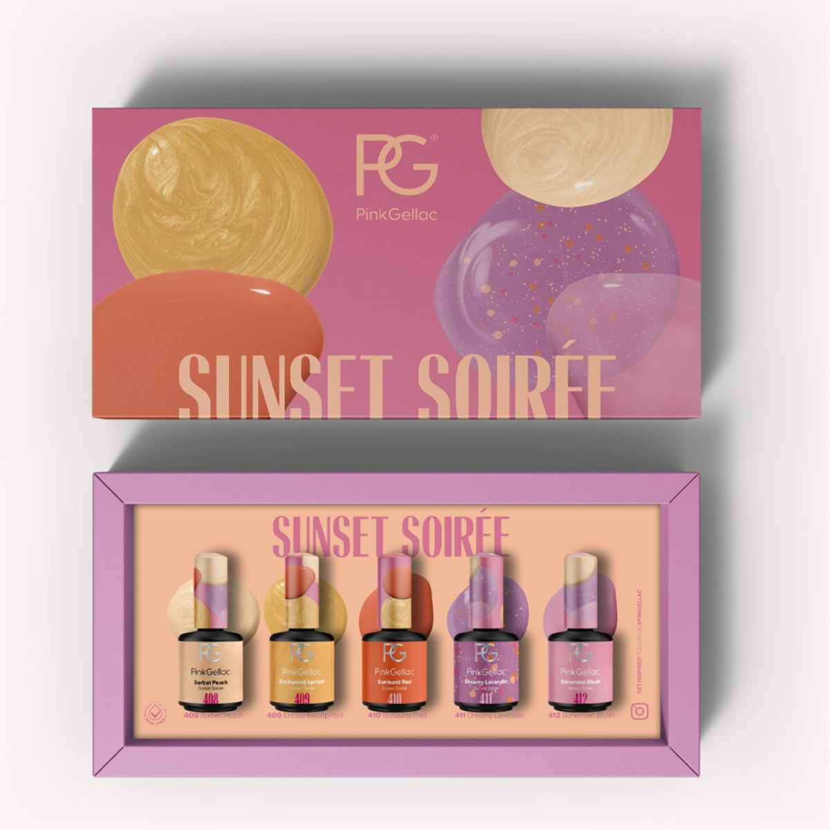 Set vernis semi-permanent - Sunset Soiree - 5x 15 ml
