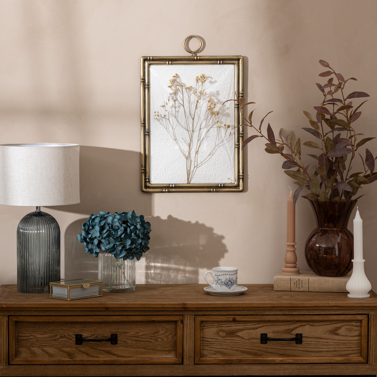 Déco murale fleurs Jonas bois 46x30cm