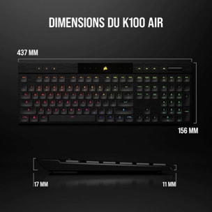 Clavier gamer sans fil CORSAIR K100 AIR Wireless