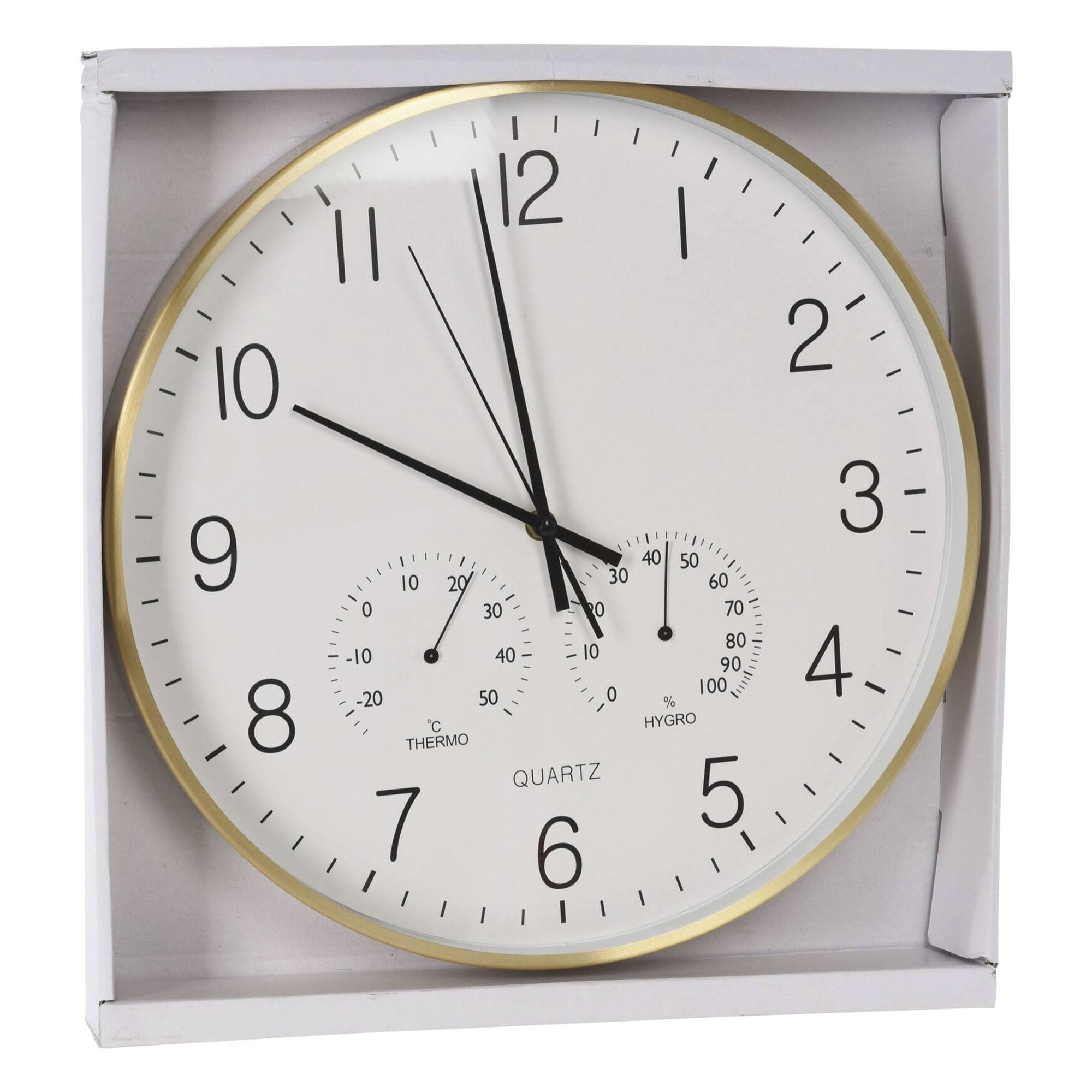 Well home reloj de pared formato redondo color blanco ø38x4,2cm