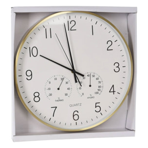 Well home reloj de pared formato redondo color blanco ø38x4,2cm
