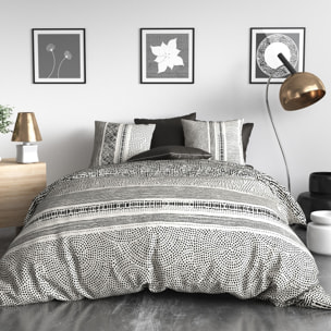 Parure housse de couette imprimée + 2 taies Lattice