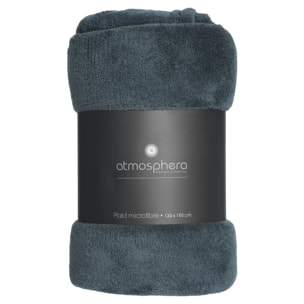 Plaid "Kiesa" microfibre bleu orage 130x180cm