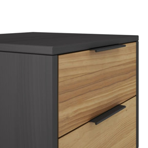 Mesita de noche Numa 2 cajones Gris Alpino - Oak
