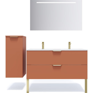 Ensemble double vasque 2 tiroirs + miroir - VENICE