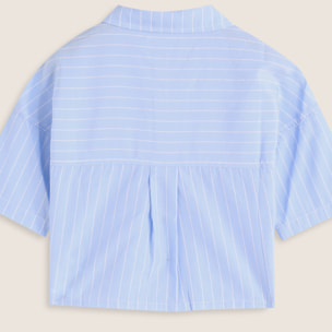 Camicia cropped a righe con maniche ampie