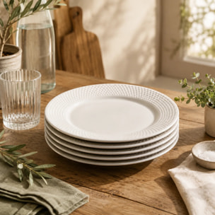 Lot de 6 assiettes plates en porcelaine